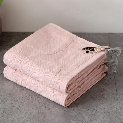 China Viable Wholesale Custom Made Pink Thick Cotton Solid Color Soft 100% Hand Towels Bathroom Face Towel Sets for sale