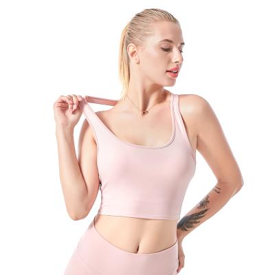 China Medium Criss Cross Strappy Back Gym Crop Top QUICK DRY Women's Workout Sports Bras Impact Support for sale