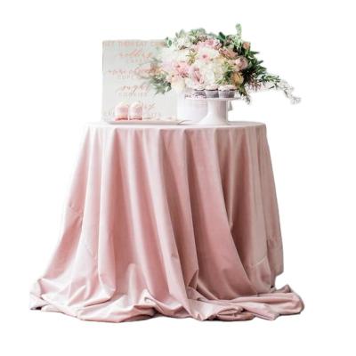 China Custom Made Rose Gold Purple Velvet Polyester Sequin Wedding Table Cloth Waterproof Canvas Decoration Large American Style Payette for sale