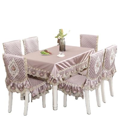 China Luxury Fancy Waterproof High Quality Table Cloth And Chair Cover Sets Europe Style Table Cover For Dining Table Decoration for sale