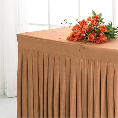 China Wholesale Waterproof Box Pleat Banquet Tablecloth With Top Cover For Wedding Decoration 100% Polyester Table Skirt for sale