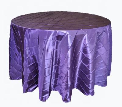 China Wholesale New Design Waterproof Polyester Fabric Round Table Decoration For Banquet Restaurant Pintuck Embroidered Tablecloth For Party for sale