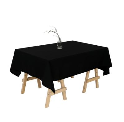 China Traditional black rectangular oxford tablecloth in pure color for sale