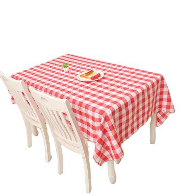 China Waterproof classic plaid waterproof tablecloth for picnic printing polyester tablecloth for sale