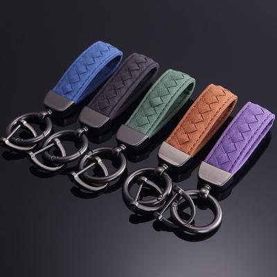 China Simplicity Car Keychain Suede Key Chain Autumn Proof Fine Gift Customization Creative Hanging Hand - Coil Unisex Metal Spring Woven Key Chain for sale