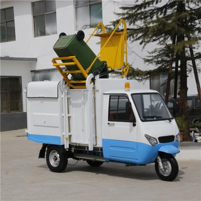 China Building Material Shops Hot Sale High Performance Economic Tricycle Small Electric Hook Arm Side Loader Garbage Truck for sale