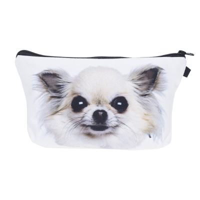 China Fashion/Functional Women Dog Printed Makeup Bag 3D Digital Portable Cosmetic Clutch/Waterproof/Dressers Small Printing Travel Toiletries Organizer Pouch for sale