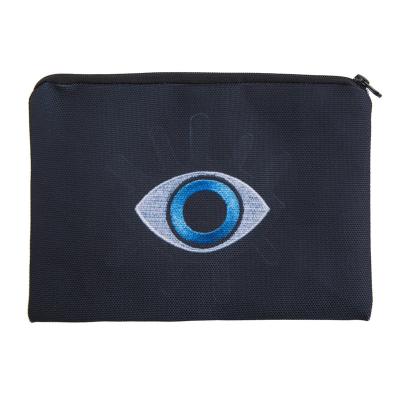 China Fashion/Functional Travel/Waterproof/Embroidery Eye Pattern Makeup Pouch Cosmetic Bag Toiletry Bag Clutch With Zipper For Women And Men for sale