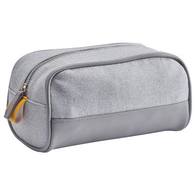 China Fashion/Functional/Waterproof Paneled Portable Organizer/Dopp Kit Canvas Pu Leather Cosmetic Bag Travel Makeup Pouch for Women Men for sale