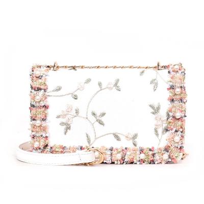 China - Body Bag Handbags With Lace Chain 2019 New Women Female Cross Flower Luxury Soft Handbags - Cross Body Bag With Long Chain PU Leather Messenger Bags for sale