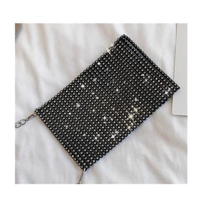 China Fashion/Functional/Classy/Stylish Shiny Rhinestone Cell Phone Bag For Travel Party Dating Daily Use Women Girls With Chain Metal Shoulder Strap Black for sale