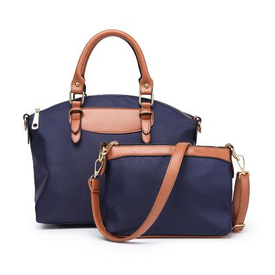 China Fashion/Waterproof Waterproof Nylon Compound Bag/Convenient 2 Pieces Handbag For Women Large Black Blue Tote Bag Set Female Casual Shoulder Bags Wholesale for sale