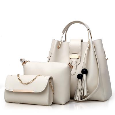 China Fashion/Functional/Chic/Elegant Women Fashion Bag Set Handbags 3pcs PU Leather Tote Bag Shoulder Bag Top Handle Satchel Purse Set With Chain for sale