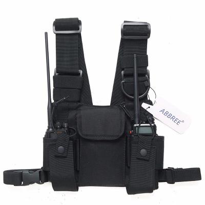 China Outdoor Activities Wholesale Chest Rig Bag Adjustable Functional Shoulder Pack Walkie Talkie Harness Holster Radio Holder For Women Men for sale