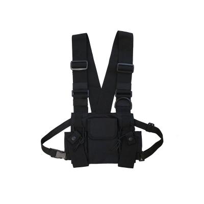 China Custom Logo Service Pack Holster Radio Holder Hands Free Chest Bag Rig Walkie Talkie Harness Pocket Outdoor Activities For Women Men for sale