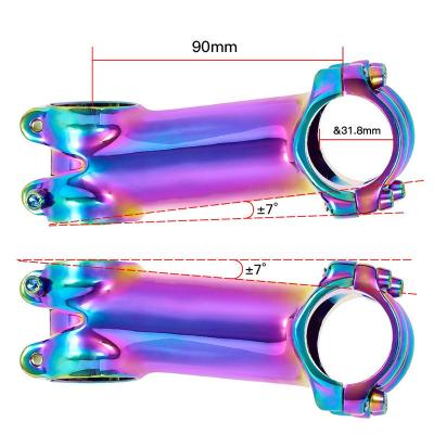 China Colorful 17 Degree Long Bicycle Handlebar MTB Road Bike Stem 7 Stems Cycling Parts 31.8mm Alloy Black 3D Forged Bicycle Handlebar Stem for sale