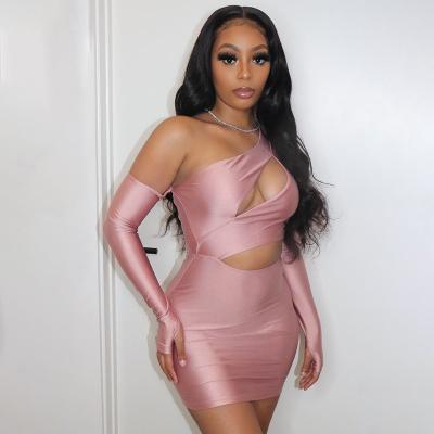 China Anti-Static 50% Off Sale 2022 New Arrivals Sexy Women's Bodycon Dress Hollow Out Sexy Women Mini Sexy Party Wear Dress for sale