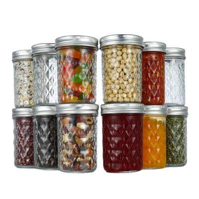 China Wholesale 16oz Clear Caviar Honey Jar Clear Glass Jam Pickle Bottles Empty Wide Mouth Mason Jar for sale