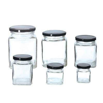 China 500g 380ml Transparent Fancy Viable Honey Pot Jar Empty Glass Luxury Honey Jar for sale