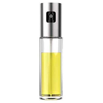 China 100ml Food Kitchen Frying Oil Spray Bottle Vinegar Glass Bottle Stainless Steel Olive Oil Sprayer Bottle for sale