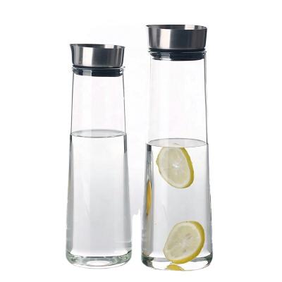 China Wholesale 300ml 16oz Stocked Glass Squeezer Drink Bottle Transparent Cold Water Jar With Handle for sale