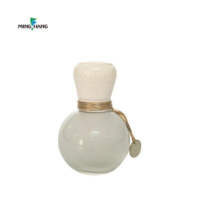 China Wholesale Personal Care Ball Shaped Car Air Freshener Hanging 8ml Apple Perfume Glass Bottle With Rope for sale