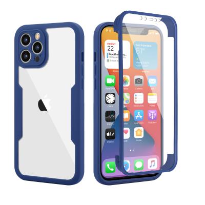 China Hot Selling Transparent Anti-fall Phone Cover Tpu 360 Full Cover Transparent Phone Case For Iphone 11 12 13 pro max for sale