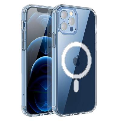 China Luxury Anti-Drop Magsafe Clear Case For iPhone 13 Pro XR 11 Mini 12 Max Cover Magnetic Shockproof Transparent Case for sale