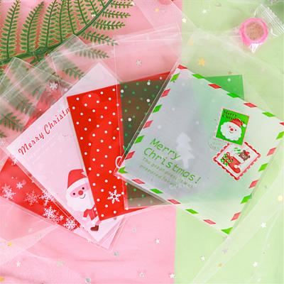 China Safety Christmas Food Clear Mylar Cookie Bags Cellophane Bags Small Opp Packaging Bags for sale