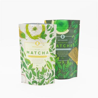 China Customized Design Moisture Proof Ziplock Stand Up Tea Packaging Bag Empty Pouch for sale