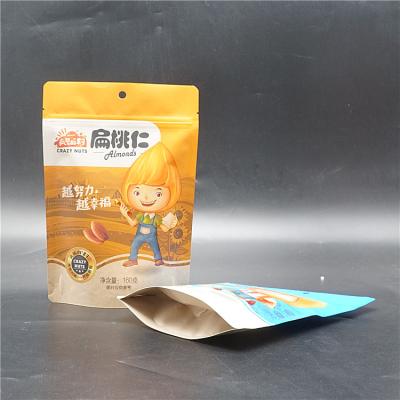 China Barrier Rack Up Food Packet Nuts Nuts Tote Pouch Paper Bags With Window for sale