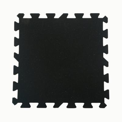 China Modern 15mm Thick High Density Black Color Sports Interlocking Rubber Mat for sale