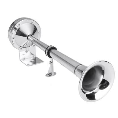 China 12v Marine Boat Horn 120db Stainless Steel Single Trumpet Horn For Boat Truck Train for sale