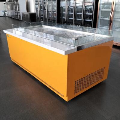 Chine Supermarket Double-temperature Freezer Display Stand Refrigerated Display Counter Frozen Chilled Seafood Fish Ice Display Table à vendre