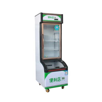 China Double-temperature Commercial 1/2/3 Doors Food Beverage Hollow Glass Fruit Vegetable Ice Cream Glass Door Cooler for sale