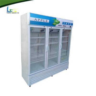 China High Quality Single-Temperature Straight Light Box 3 Door Glass Beer Cooler for sale