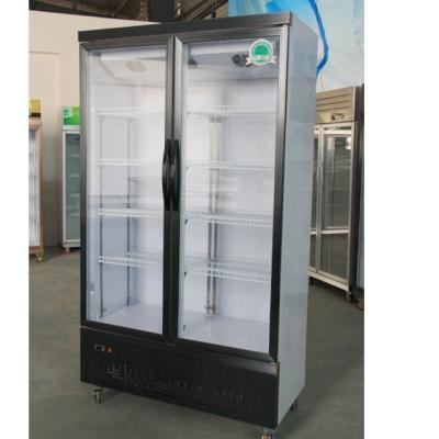 China Commercial Beverage Drinks Single-temperature Double Temperature Supermarket Fridge Glass Door Fridge for sale