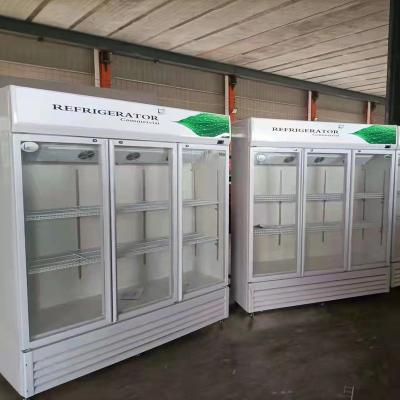 China Single-temperature 2 door cooling air-cooled fan refrigerator freezer fridge freezer vertical glass 2-door for sale