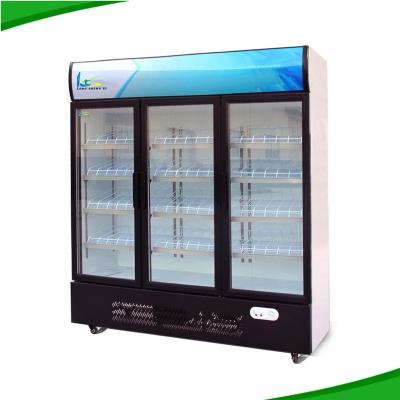 China Double-temperature upright three doors beer cooler doors freezer with glass doors for sale