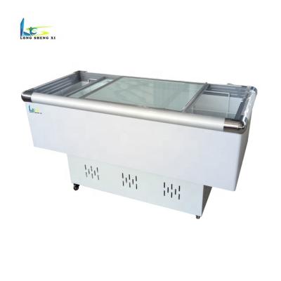 Chine Single-Temperature Frozen Supermarket Island Refrigerated With Wheels à vendre