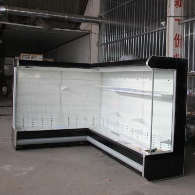 China High Temperature Customized Height Fruit Vegetable Air Curtain Vertical Display Fridge for sale