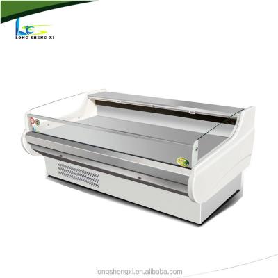 China Energy saving and environmental protection open flat surface meat display cooler/refrigerator showcase made in China for sale