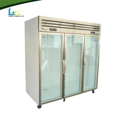 China Single-temperature Factory Price Stainless Steel Glass Door Meat Display Fridge Hanging Meat Fridge for sale