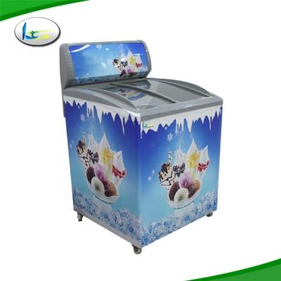 China Transparent Single-Temperature Ice Cream Slid Glass Display Freezer Cabinet zu verkaufen