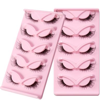 China Full Strip Lashes Natural Full Strip Mink Eyelashes Faux Lashes 10 Pairs Wholesale Vendors 18mm 22mm 25mm 3d 5d Short Fluffy Curly Mink Eyelash for sale