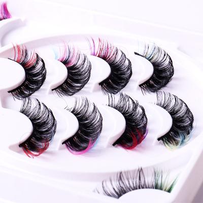 China Full Strip Lashes Customized eyelash box with 100% color genuine mink eyelash supplier 25mm 20mm 3D mink fluffy eyelashes for sale