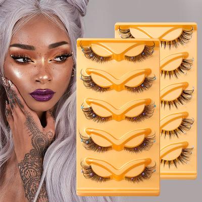 China Full Strip Lashes Dramatic Glitter Rhinestone Lash Boxes With Custom Logo Natural Fluffy 20mm 25mm Mink Eyelashes for sale