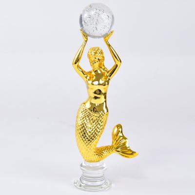 China Europe New Arrival Engraving Custom Resin Mermaid Ornaments Fine Workmanship Eco-friendly Low MOQ Ornaments for sale