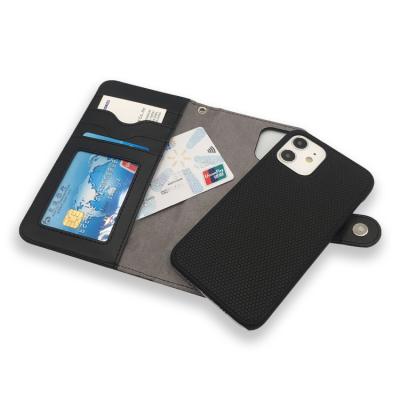 China Magnetic Diagonal Leather Dual PU Wallet Phone Case Cell Phone Protector With Credit Card Cover For Iphone 12 Mini Pro Max 11 for sale