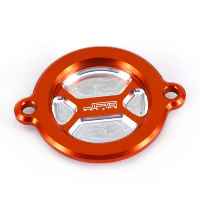 China 6061-T6 CNC aluminum. JFG Motorcycle Oil Filter Cover SXF450 XCF450 EXC450 XCW500 RC125 RC200 RC390 1190RC8 for sale